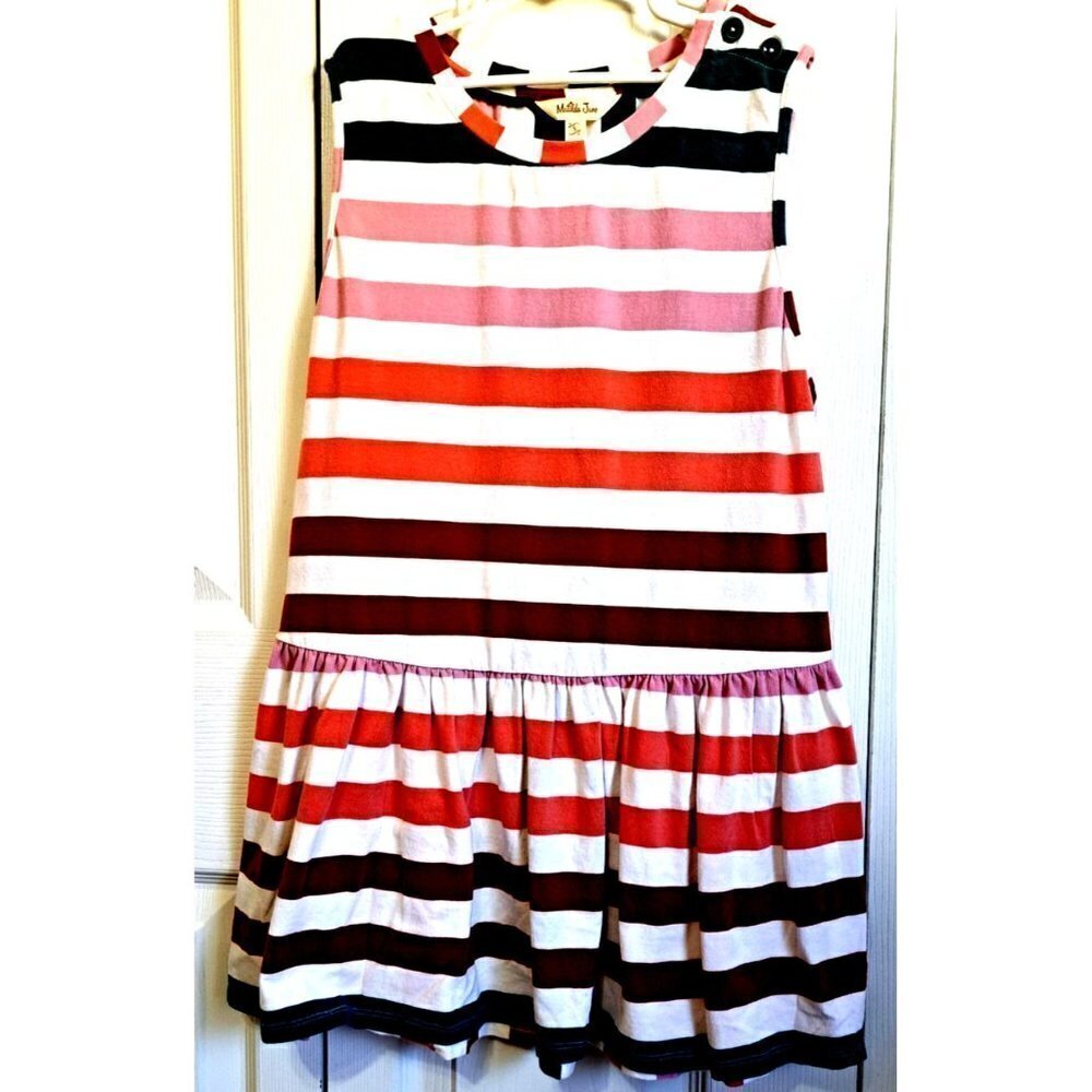 Matilda Jane Women's Darling Day S Multicolor Striped Sleeveless Peplum Tunic